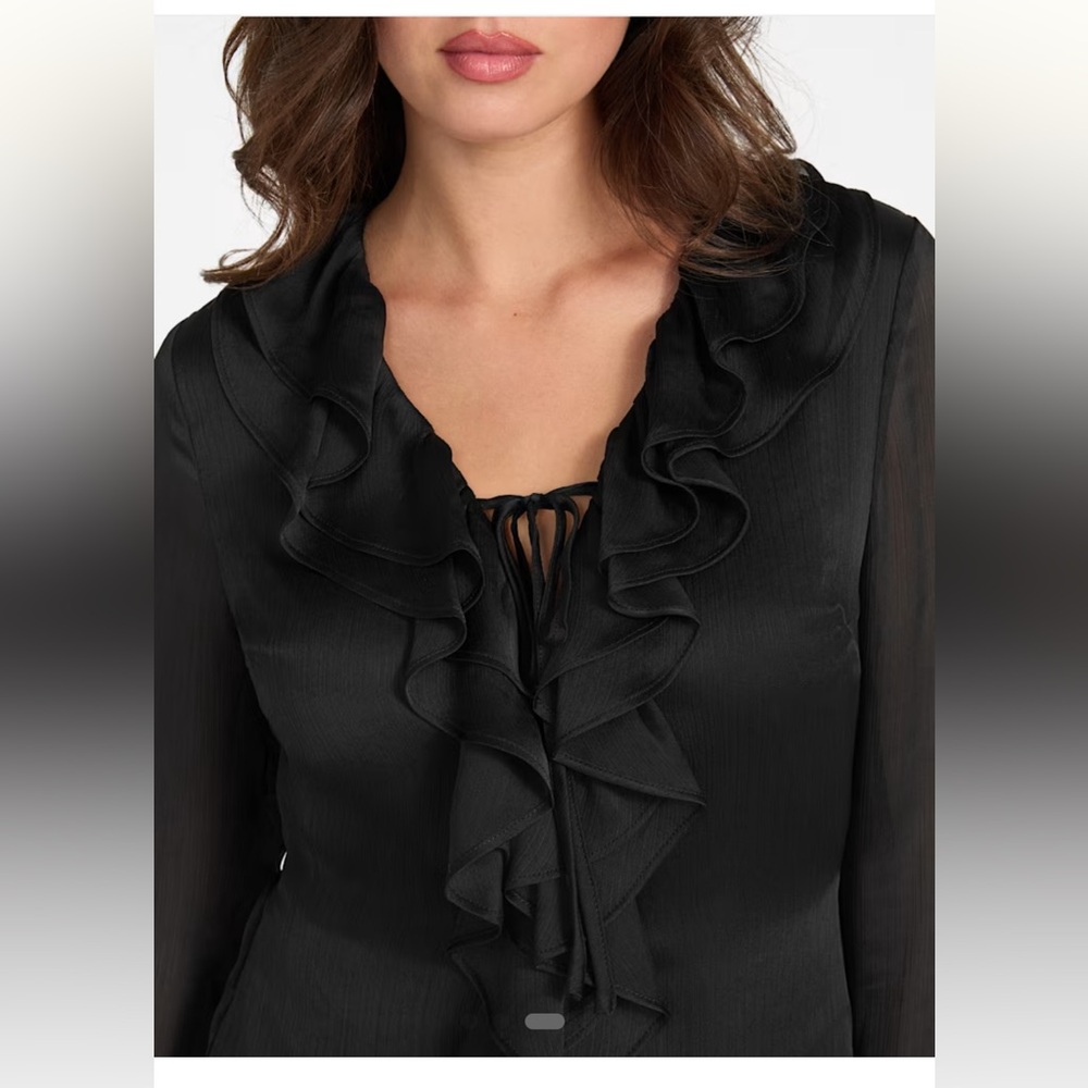 Guess Sana Ruffle Blouse in black - Picture 2 of 8